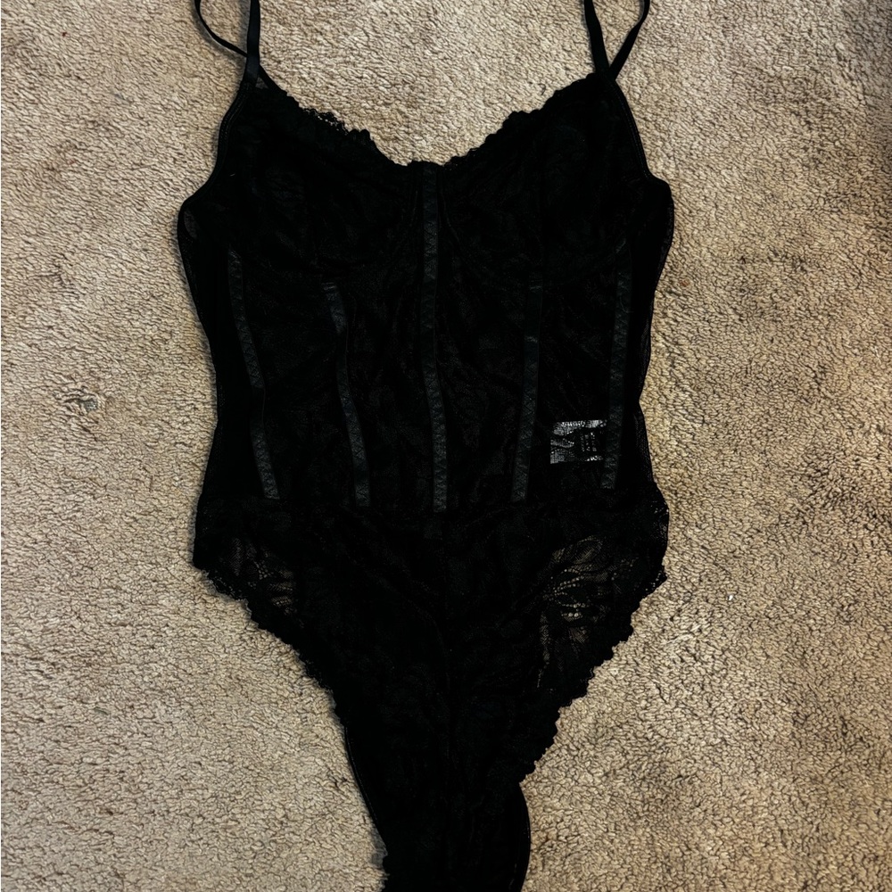 Elegant Black Lace Bodysuit